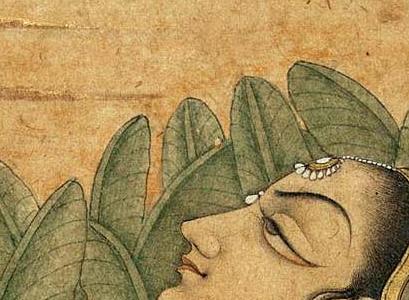 Фрагмент A WOMAN SEATED ON A BALCONY-India Kishangarh 1760