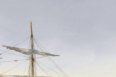 Фрагмент AMERICAN CAPE HORNER ALEX GIBSON, STANDING DOWN THE EAST RIVER OUTWARD BOUND