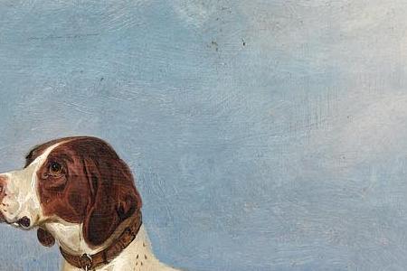 Фрагмент An English Setter and a Pointer in a highland landscape