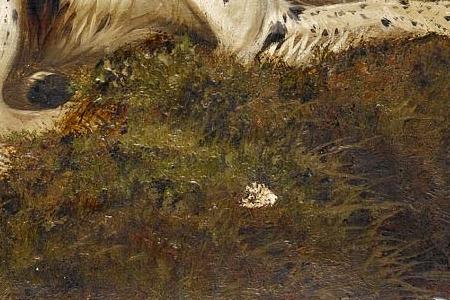 Фрагмент An English Setter and a Pointer in a highland landscape