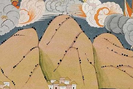 Фрагмент AN ILLUSTRATION FROM THE BHAGAVATA PURANA KRISHNA BATTLES THE DEMON NIKUMBHA