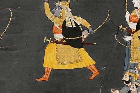 Фрагмент AN ILLUSTRATION FROM THE BHAGAVATA PURANA KRISHNA BATTLES THE DEMON NIKUMBHA