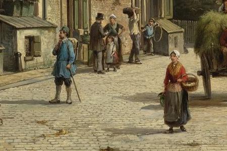 Фрагмент AND HERMANUS KOEKKOEK 1815-1882 -DUTCH FIGURES CONVERSING