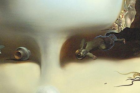 Фрагмент Apparition of a Face and Fruit Dish on a Beach