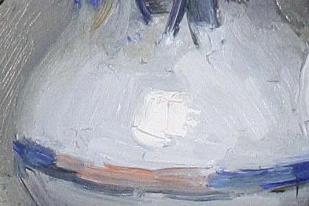 Фрагмент Белые цветы в вазе