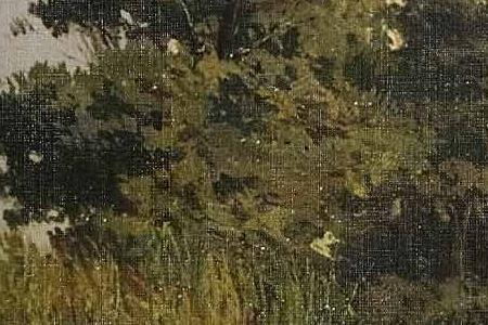 Фрагмент Берег реки. Лодка. 1881.