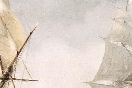 Фрагмент Бриг «Меркурий», атакованный двумя турецкими кораблями.1892.