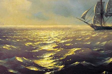 Фрагмент Бриг «Меркурий» после победы над двумя турецкими судами встречается с русской эскадрой