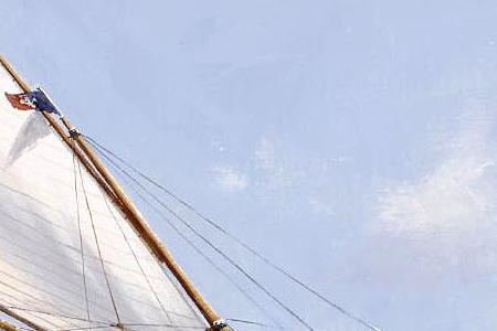 Фрагмент Britannia and Westward Racing off Cowes; Vigilant and Valkyrie II Americas Cup 1893