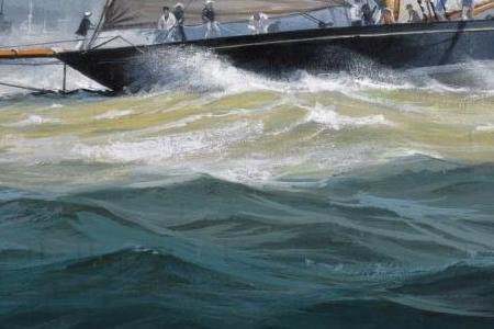 Фрагмент Britannia and White Heather 1905 with the Guardship Dominion