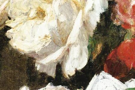 Фрагмент Букет с одико лежащим на столе цветком