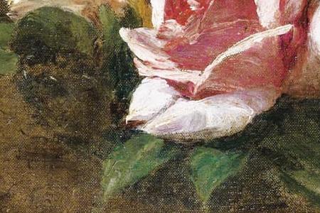 Фрагмент Букет с одико лежащим на столе цветком