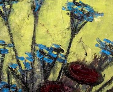 Фрагмент Букет цыетов на желтом фоне