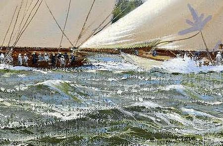 Фрагмент Cambria and Lulworth off the Royal Yacht Squadron; Cambria and Candida off Norris Castle