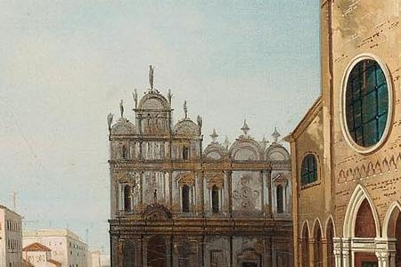 Фрагмент Canal called il Canaletto The Rialto Bridge from the South and the church of San Giovanni