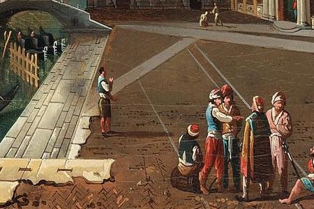 Фрагмент Canal called il Canaletto The Rialto Bridge from the South and the church of San Giovanni