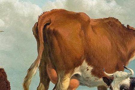 Фрагмент Cattle in a landscape bears