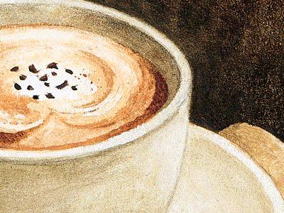 Фрагмент Чашка Капучино с конфеткой