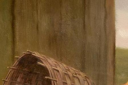 Фрагмент Chickens and chicks with a rabbit