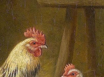 Фрагмент Chickens ducks pigeons and a rabbit