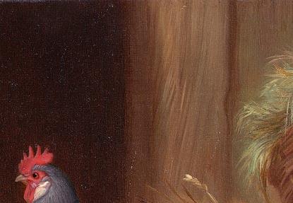 Фрагмент Chickens outside a barn