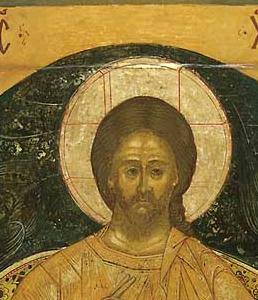 Фрагмент Christ Enthroned, Central Russia, 17th century