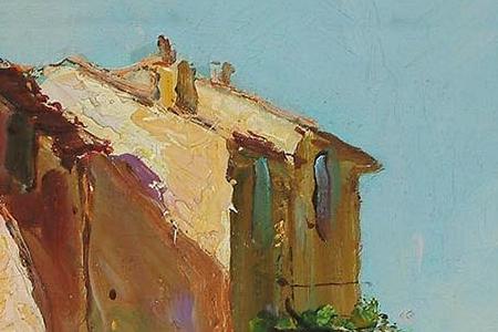 Фрагмент Continental harbour scene