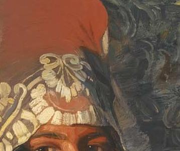 Фрагмент DAMA CON MANTILLA Y ABANICO LADY WITH MANTILLA AND FAN