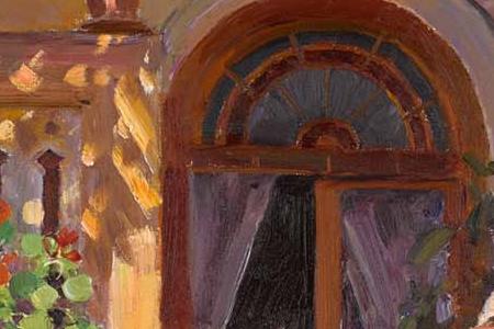 Фрагмент Дама на террасе