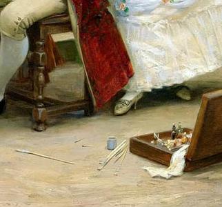 Фрагмент Дама позирующая художнику