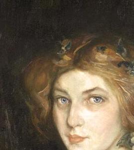 Фрагмент Дама с макетом парусника