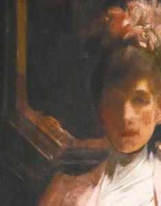 Фрагмент Дама в розовом