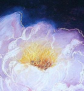 Фрагмент Декоративный цветок черный фон голубой цветок