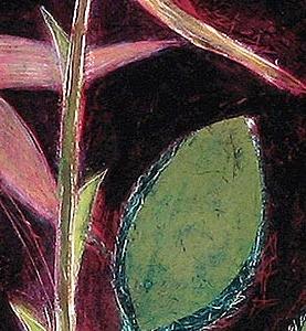 Фрагмент Декоративный цветок черный фон красный цветок