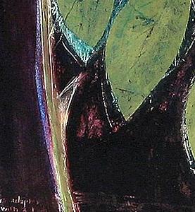 Фрагмент Декоративный цветок черный фон красный цветок