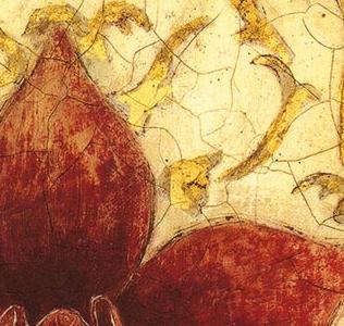 Фрагмент Декоративный цветы в золотых тонах II