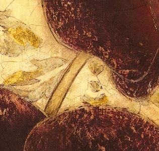 Фрагмент Декоративный цветы в золотых тонах