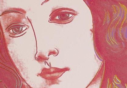 Фрагмент DETAILS OF RENAISSANCE PAINTINGS: BIRTH OF VENUS на изумрудном фоне