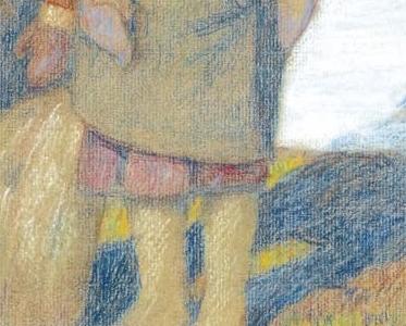 Фрагмент Дети на снежной проталине