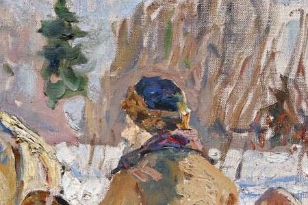 Фрагмент Дети в санях