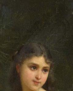 Фрагмент Девочка с корзиной с цветами