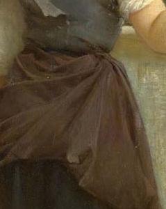 Фрагмент Девочка с корзиной с цветами