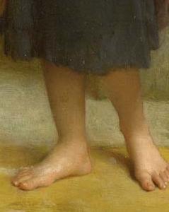 Фрагмент Девочка с корзиной с цветами