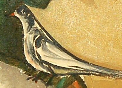 Фрагмент Девушка с птичкой