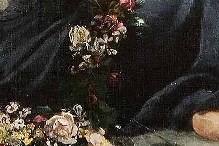 Фрагмент Девушки на террасе у бюста Гомера