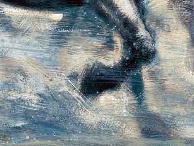 Фрагмент Две пары белых лошадей