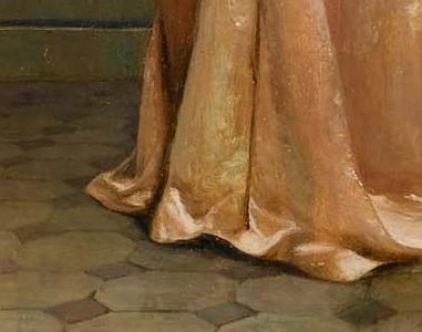 Фрагмент Elegant Lady with a cockatoo