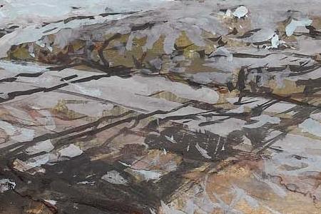 Фрагмент Evening falls on the farm