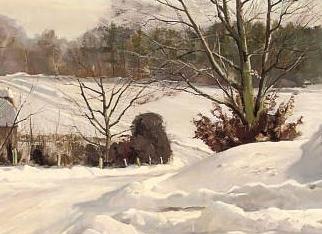 Фрагмент Farmsteads in the snow