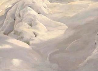 Фрагмент Farmsteads in the snow